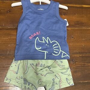 Carter's Blue Tank Top with Dino Accent